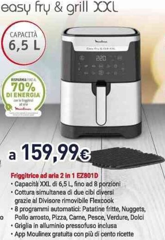Unieuro Friggitrice ad aria 2 in 1 EZ801D 6,5 L offerta