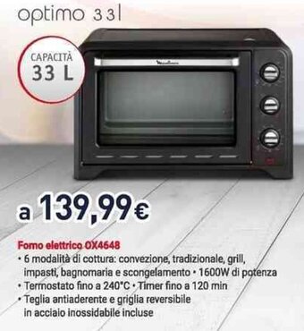 Unieuro Fomo elettrico OX4648 33 L offerta
