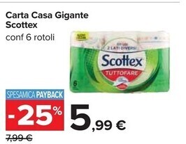 Carrefour Iper Scottex carta casa gigante offerta