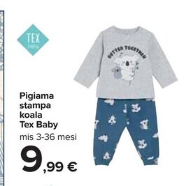 Carrefour Iper Tex baby pigiama stampa koala offerta