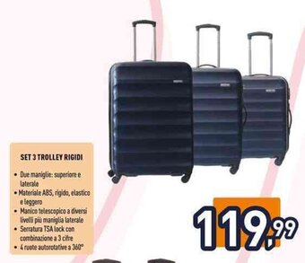 Unieuro SET 3 TROLLEY RIGIDI offerta