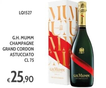 Italy Cash and Carry G.H.MUMM CHAMPAGNE GRAND CORDON ASTUCCIATO CL 75 offerta