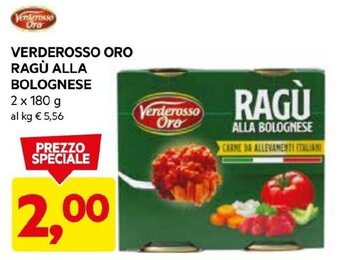 DPiù VERDEROSSO ORO RAGÙ ALLA BOLOGNESE 2 x 180 g offerta