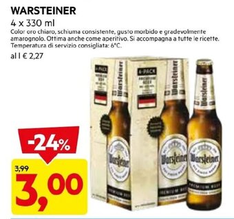 DPiù WARSTEINER 4X330 ML offerta