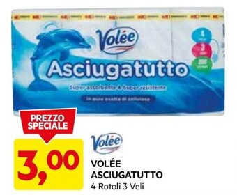 DPiù VOLÉE ASCIUGATUTTO 4 Rotoli 3 Veli offerta