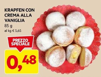DPiù KRAPFEN CON CREMA ALLA VANIGLIA 85 G offerta