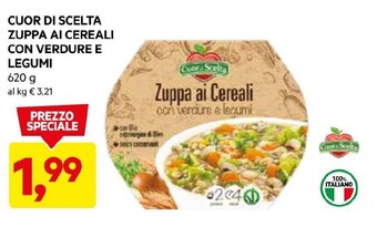 DPiù CUOR DI SCELTA ZUPPA AI CEREALI CON VERDURE E LEGUMI 620 G offerta