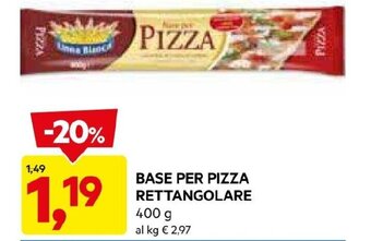 DPiù BASE PER PIZZA RETTANGOLARE 400 G offerta