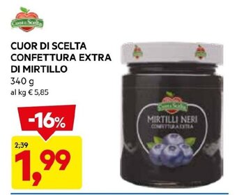 DPiù CUOR DI SCELTA CONFETTURA EXTRA DI MIRTILLO 340 G offerta