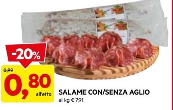 DPiù SALAME CON/SENZA AGLIO offerta