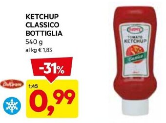 DPiù KETCHUP CLASSICO BOTTIGLIA 540 g offerta