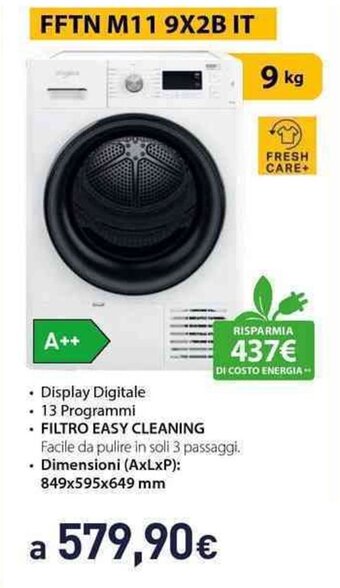 Unieuro Whirlpool FFTN M11 9X2B IT offerta