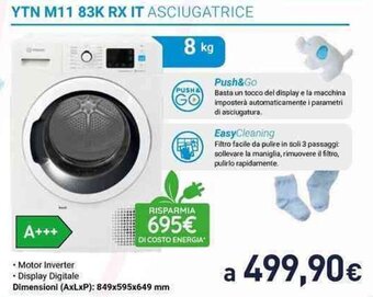 Unieuro INDESIT YTN M11 83K RX IT ASCIUGATRICE offerta