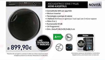 Unieuro Haier ASCIUGATRICE SERIE 7 PLUS HD90-A3Q979U1 offerta