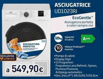 Unieuro beko ASCIUGATRICE UD1023RI offerta