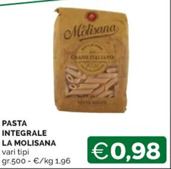 Mercatò PASTA INTEGRALE LA MOLISANA vari tipi gr.500 offerta