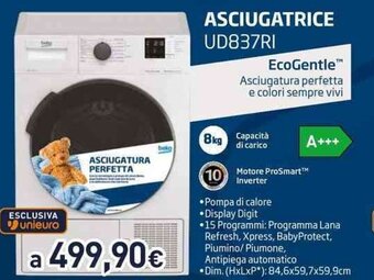 Unieuro beko ASCIUGATRICE UD837RI offerta