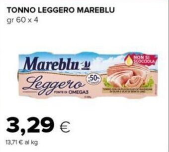 Oasi TONNO LEGGERO MAREBLU gr 60 x 4 offerta