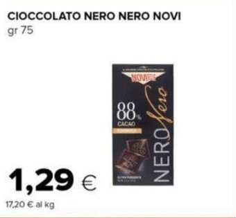 Oasi CIOCCOLATO NERO NERO NOVI gr 75 offerta