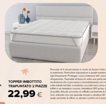TOPPER IMBOTTITO TRAPUNTATO 2 PIAZZE