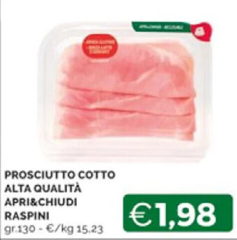 Mercatò PROSCIUTTO COTTO ALTA QUALITÀ APRI&CHIUDI RASPINI gr.130 offerta