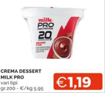 Mercatò CREMA DESSERT MILK PRO vari tipi gr.200 offerta