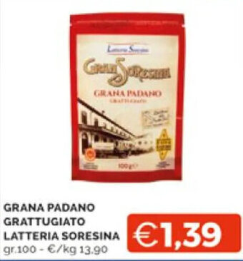 Mercatò GRANA PADANO GRATTUGIATO LATTERIA SORESINA gr.100 offerta