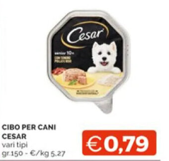 Mercatò CIBO PER CANI CESAR vari tipi gr.150 offerta
