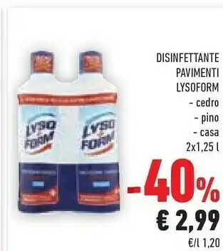 Conad Lysoform Disinfettante Pavimenti Cedro/ Pino/ Casa offerta