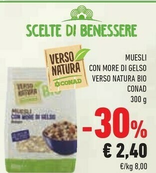 Conad Conad - Muesli Con More Di Gelso 300 G(ml) offerta