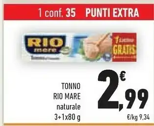 Conad Rio Mare Tonno Al Naturale offerta