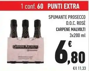Conad Carpenè malvolti Spumante Prosecco Doc Rose offerta