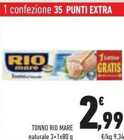 Conad Rio Mare Tonno Rio mare offerta