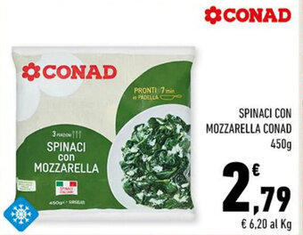 Conad SPINACI CON MOZZARELLA CONAD 450g offerta