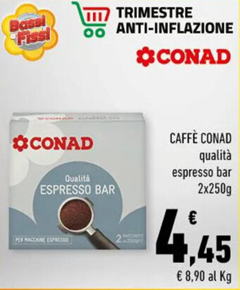 Conad CAFFÈ CONAD qualità espresso bar 2x250g offerta