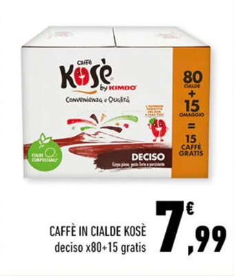 Conad CAFFÈ IN CIALDE KOSÈ deciso x80+15 gratis offerta