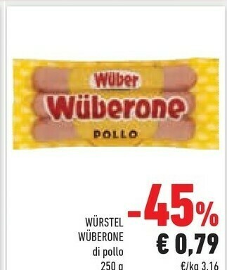 Conad Wurstel di pollo offerta