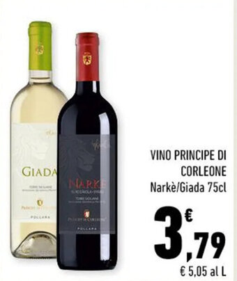 Conad VINO PRINCIPE DI CORLEONE Narkè/Giada 75cl offerta