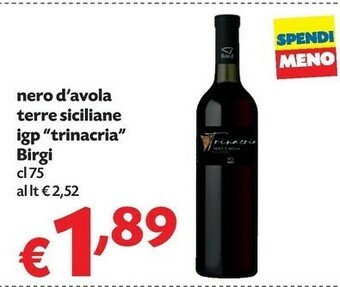 Pam Birgi Nero D'Avola Terre Siciliane Igp Trinacria offerta
