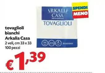 Pam Arkalia Casa Tovaglioli Bianchi 2 Veli offerta