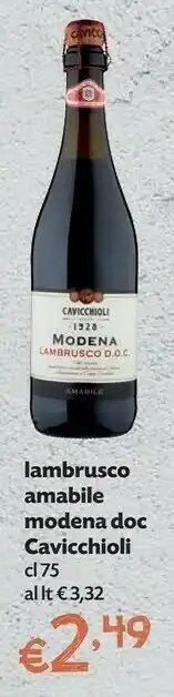 Pam Cavicchioli Lambrusco offerta
