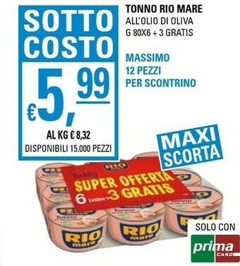 Basko Rio Mare Tonno Rio mare offerta