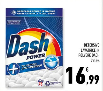 Conad DETERSIVO LAVATRICE IN POLVERE DASH 78lav. offerta