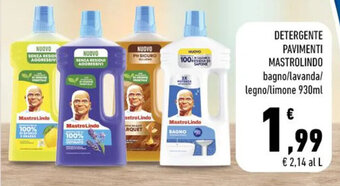 DETERGENTE PAVIMENTI MASTROLINDO bagno/lavanda/ legno/limone 930ml