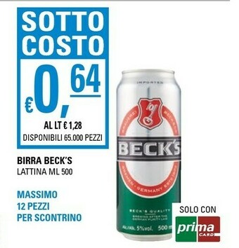 Basko Becks Birra offerta