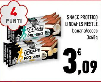 Conad SNACK PROTEICO LINDAHLS NESTLÈ banana/cocco 3x40g offerta