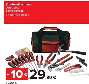 Carrefour Iper Kit utensili a mano con borsa porta attrezzi offerta