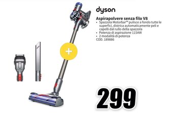 MediaWorld dyson Aspirapolvere senza filo V8 offerta