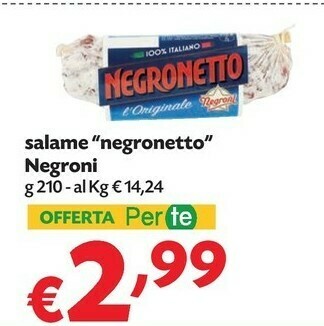 Pam Negroni Negronetto 210 G(ml) offerta