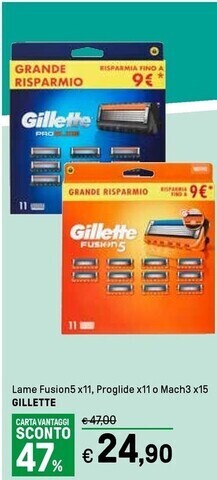 Gillette lame fusion5 x11, proglide x11 o mach3 x15